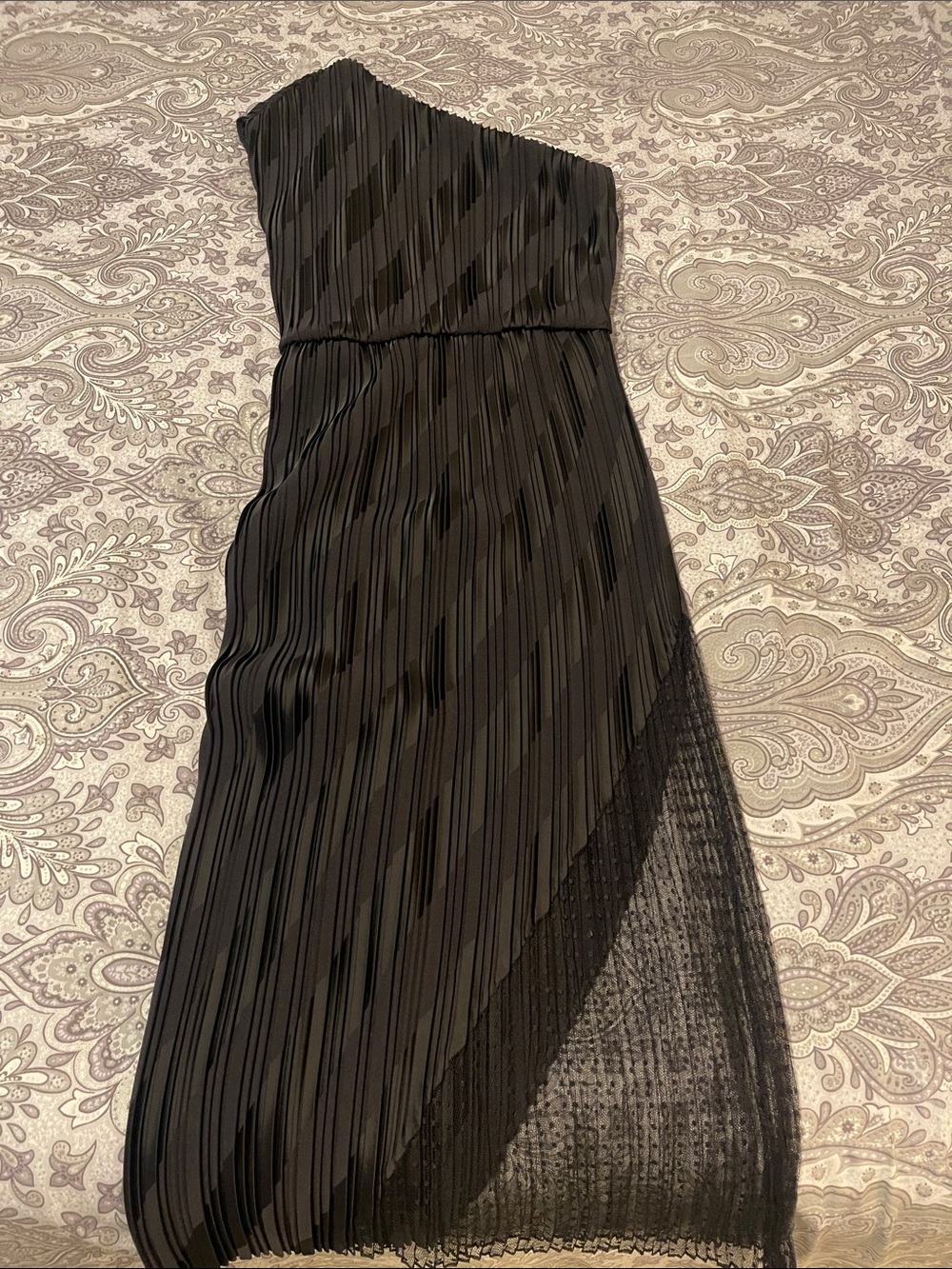 Alexander Wang Black One-Shoulder Pleated Midi Dress